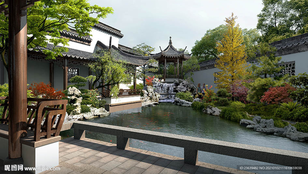 古建庭院效果图