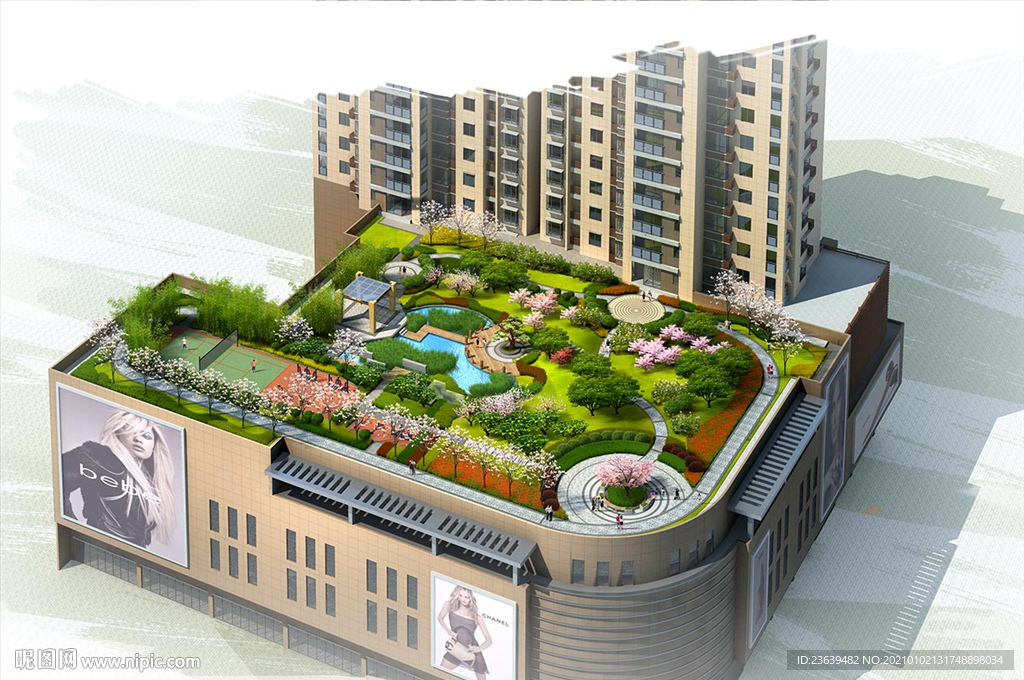 屋顶花园设计效果图