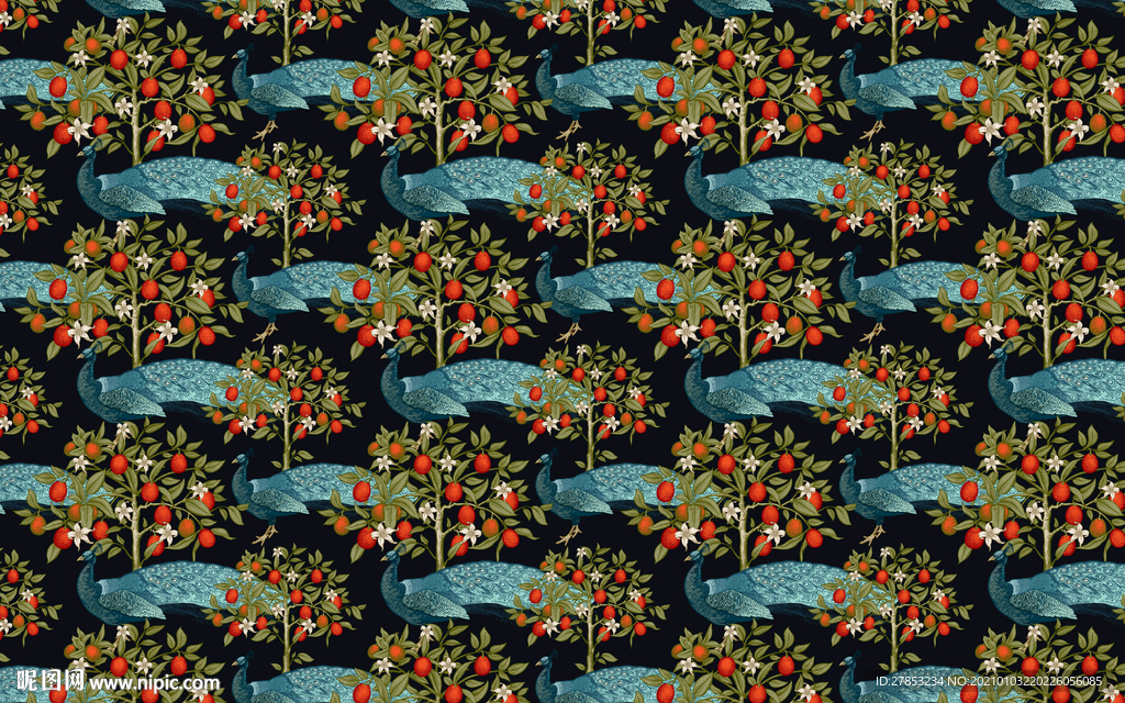 欧式风情热带雨林树叶西洋画