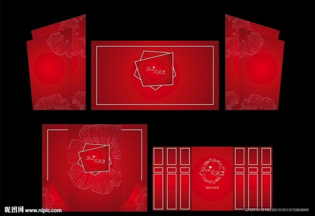 红色婚礼  欧式婚礼背景