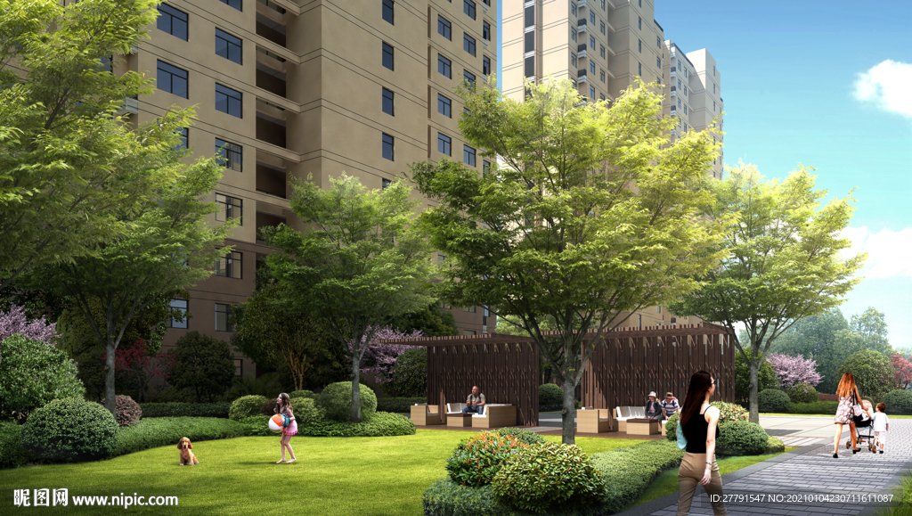 小区地产绿化景观设计效果图