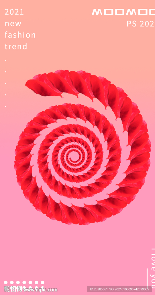 PS创意玫瑰花花瓣图案图形海报