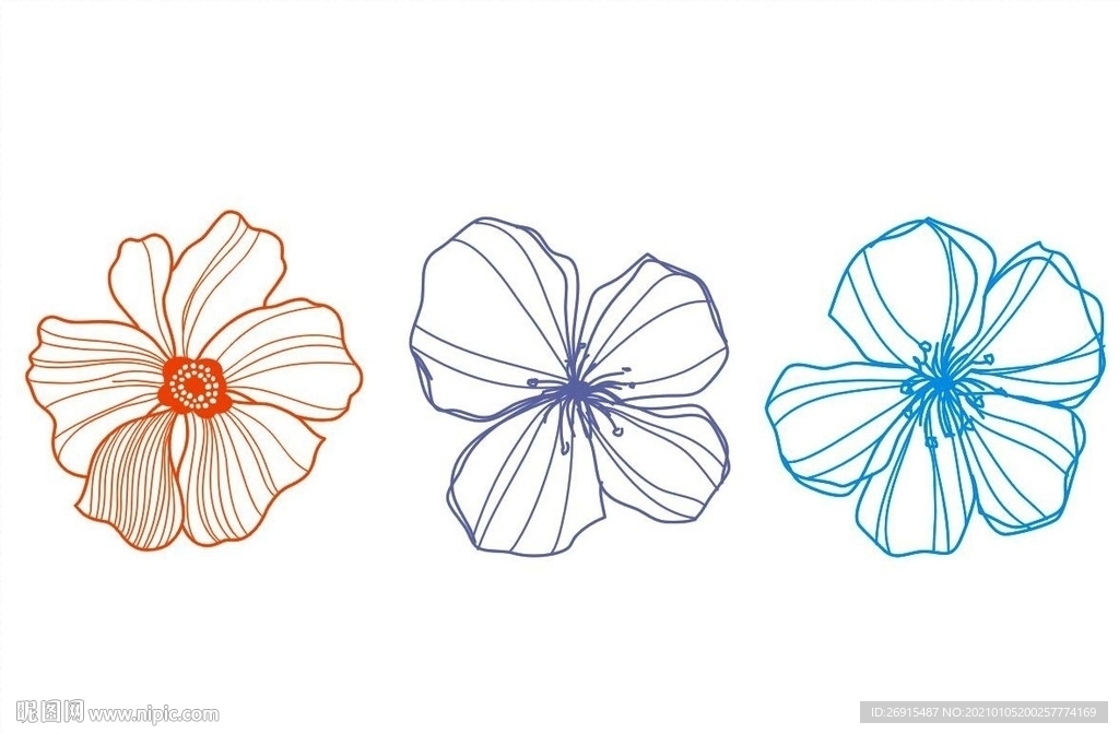 矢量cdr花朵 直接雕刻