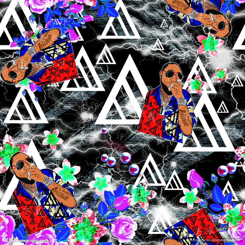 潮流男装印花 原图高清分层