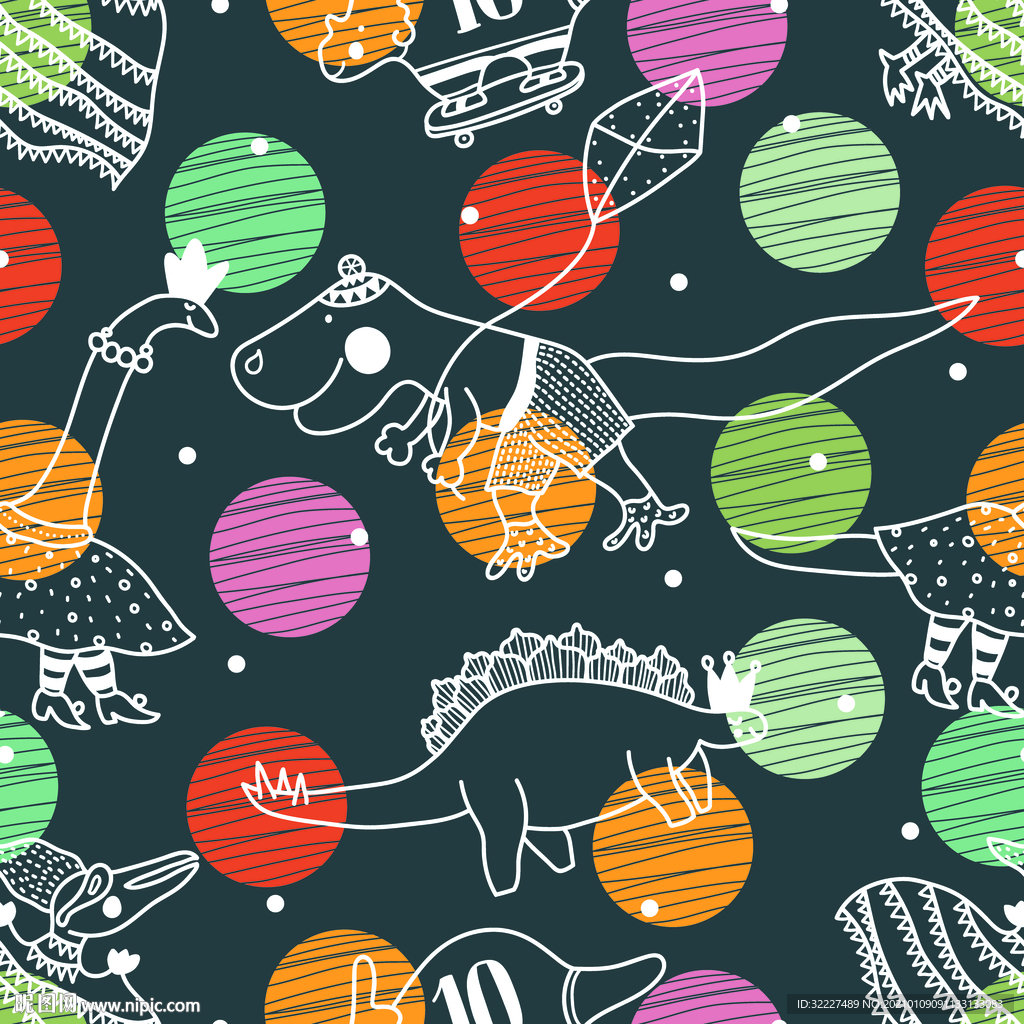 卡通 线条 恐龙