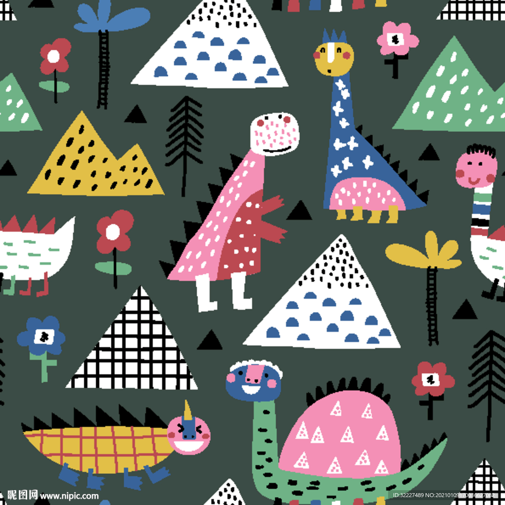 卡通 恐龙 线条