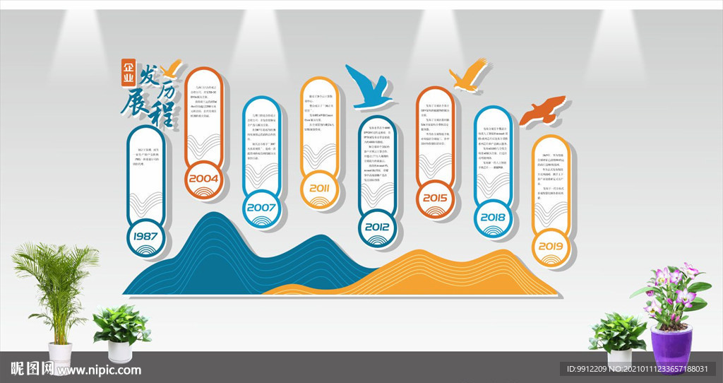 企业发展历程背景墙