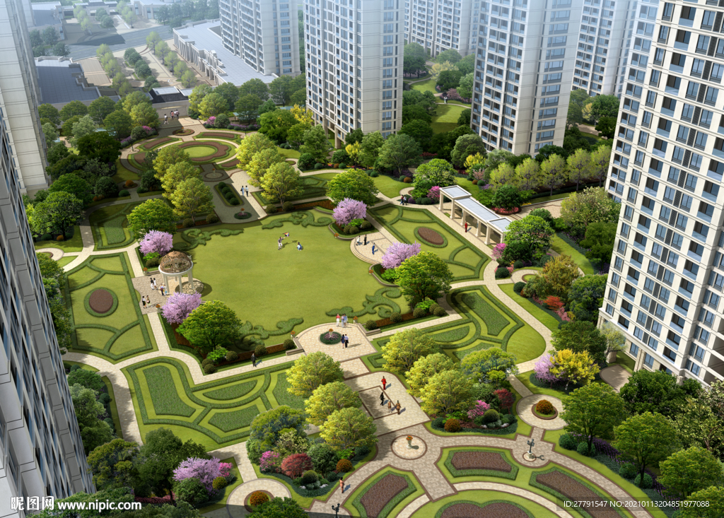 小区景观绿化设计效果图