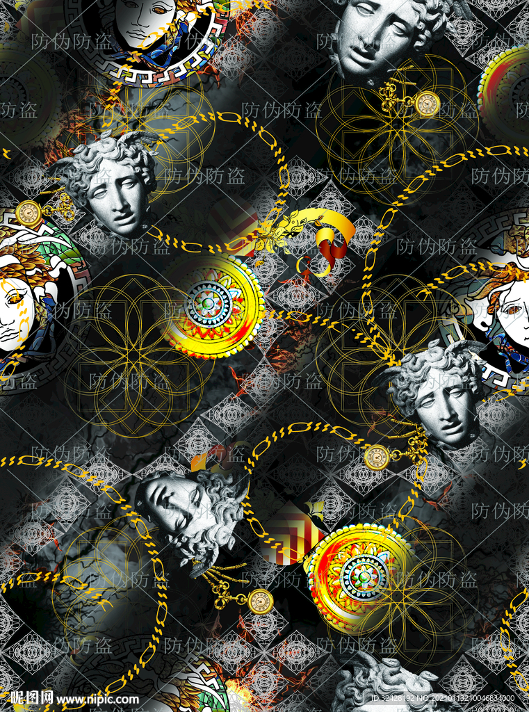 潮流男装印花 高清分层原图