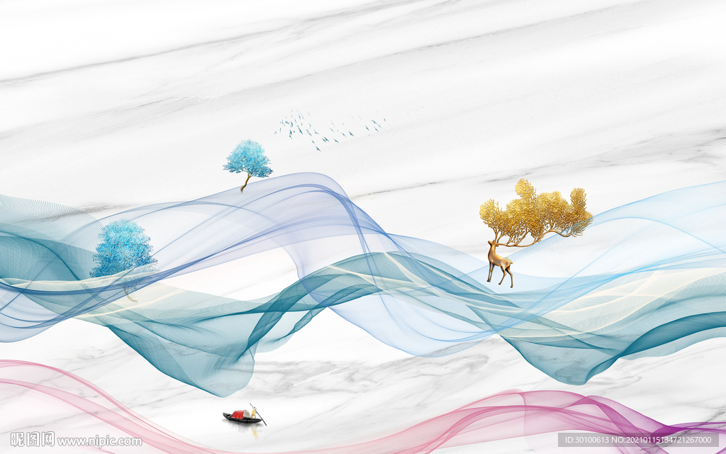 爵士白北欧装饰新画 TIF分层