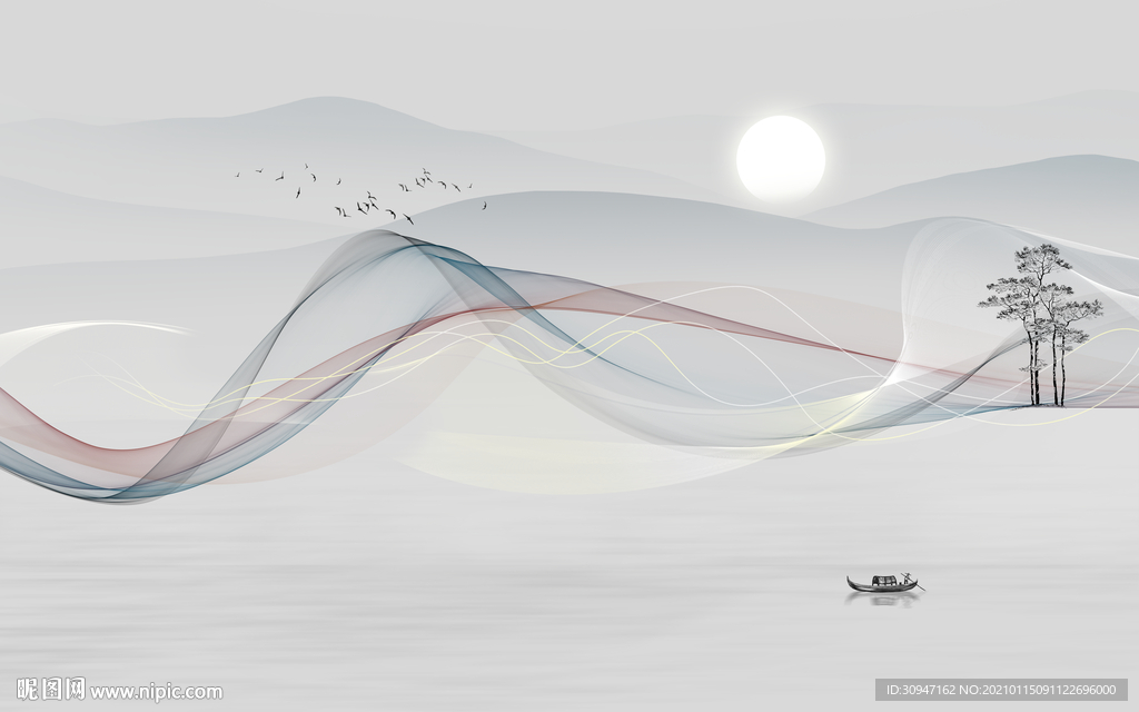 客厅现代新款山水 TIF分层