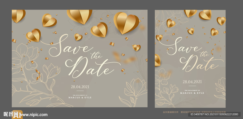 情人节 巧克力 婚礼海报矢量