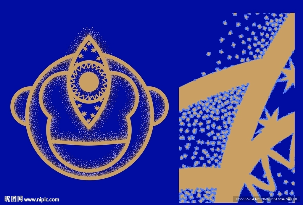 AI矢量十二生肖猴