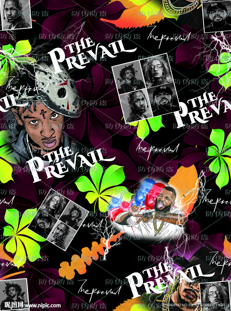 潮流印花 高清分层原图