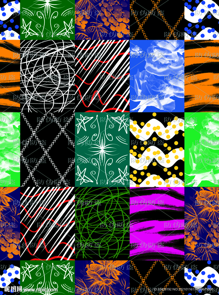 潮流印花 高清原图分层