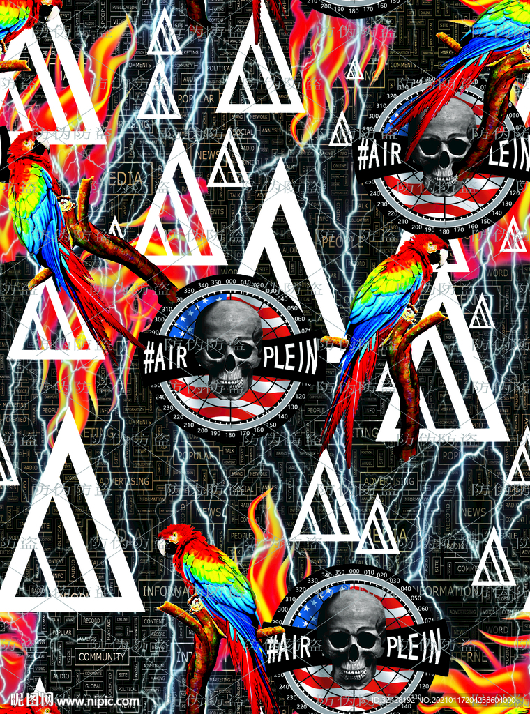 潮流印花 高清分层原图