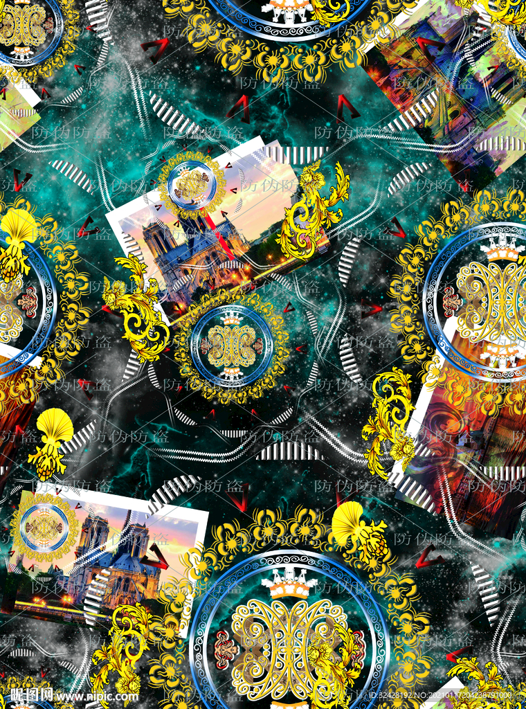 潮流印花 高清分层原图