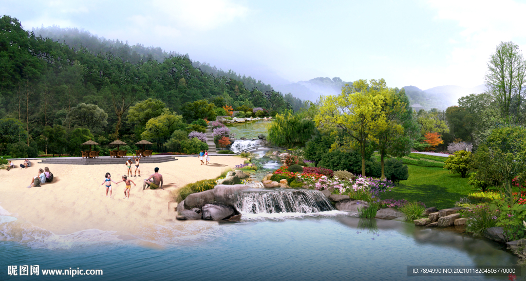 公园节点景观效果图