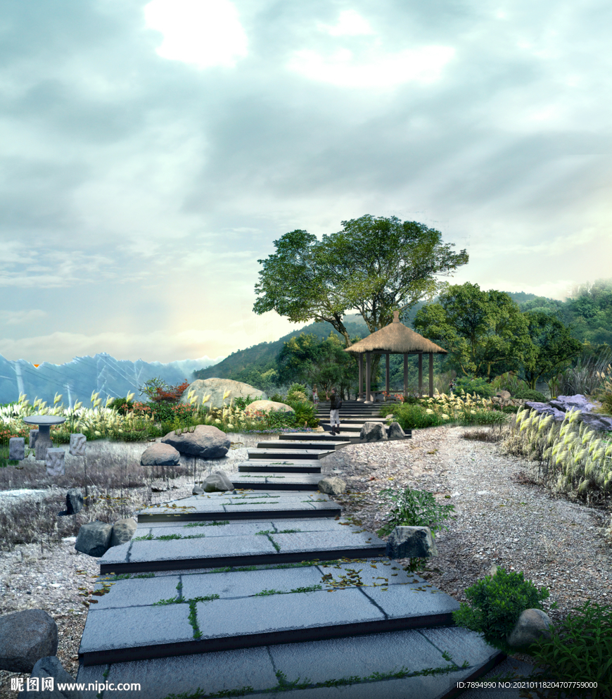 公园节点景观效果图