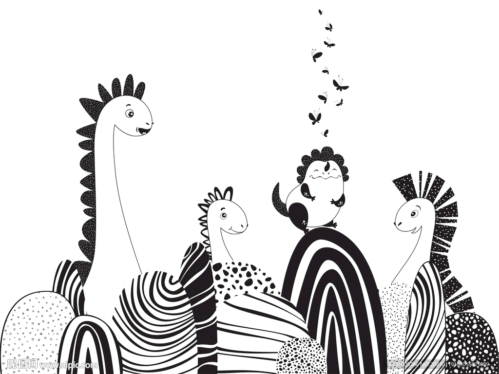 卡通恐龙背景墙