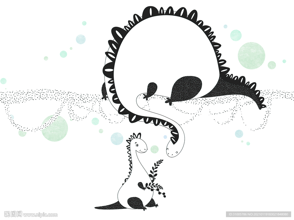 卡通恐龙背景墙