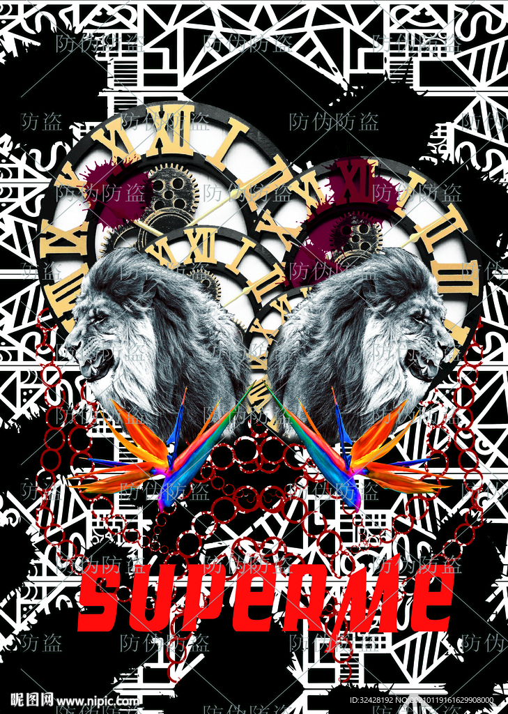 潮流印花 高清分层原图