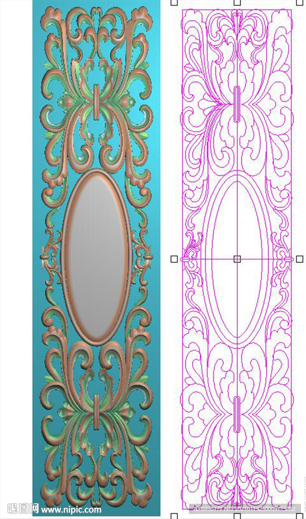 镂空花格洋花屏风精雕图浮雕灰度