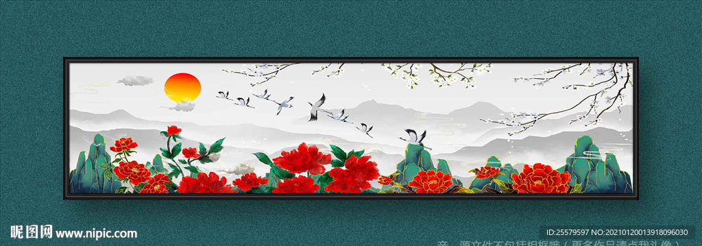 美丽牡丹花装饰画