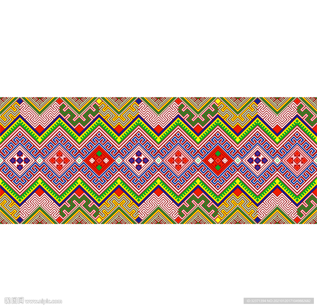 壮族织锦织绣纹样矢量图案