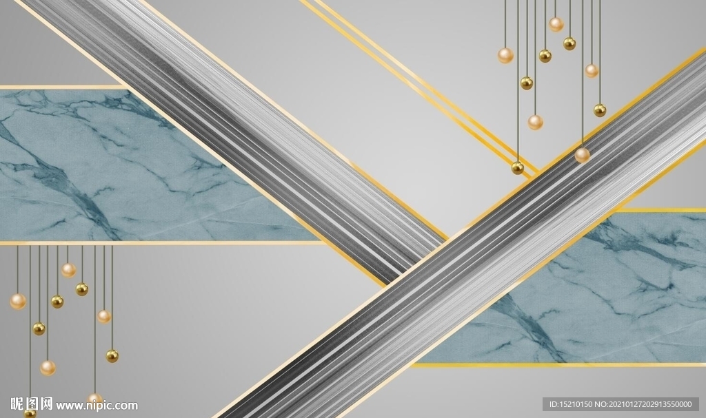 金色线条电视背景墙