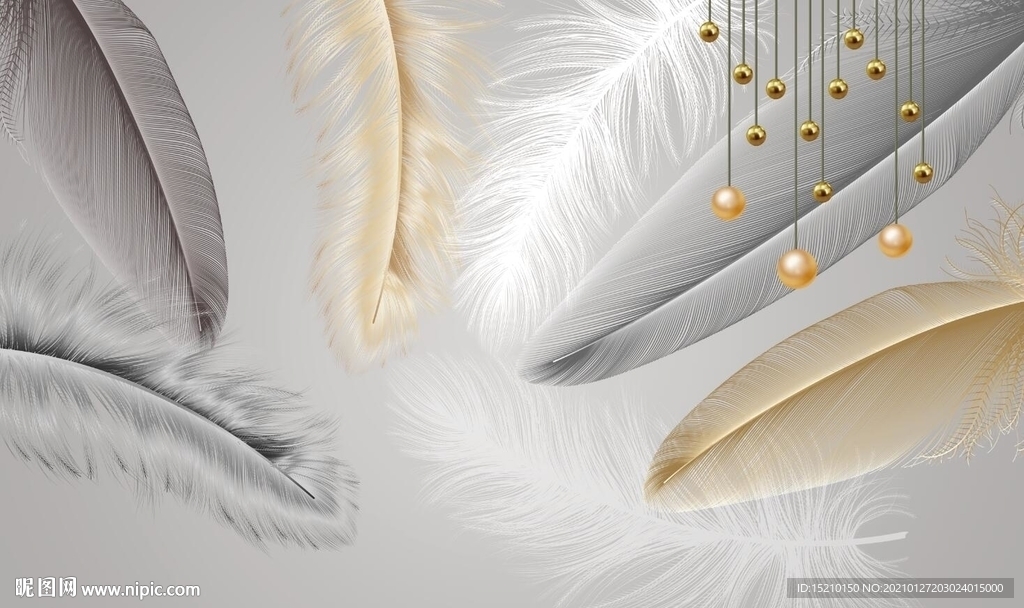 金色羽毛电视背景墙