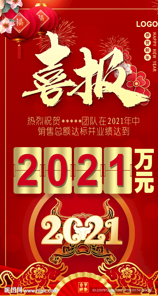 喜报 2021 新年海报 春节