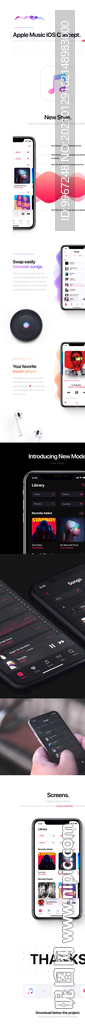 苹果系统手机音乐APP界面设计
