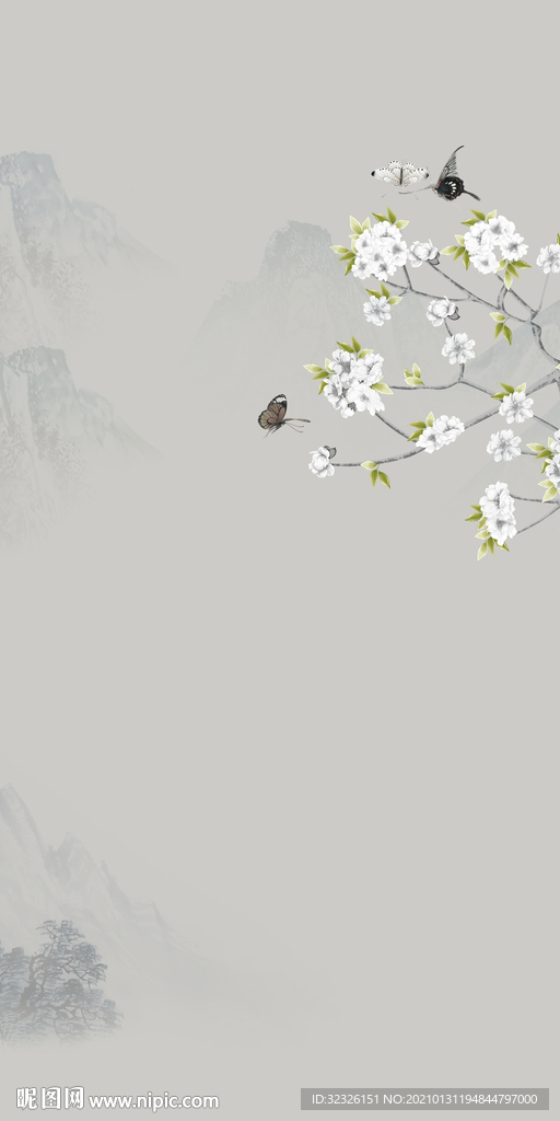 高清 玄关中式画 TIF分层