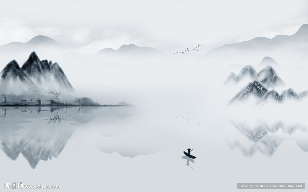 新款意境新山水画 TIF分层