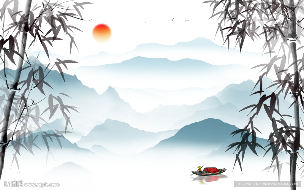 高清 意境新山水画 TIF分层