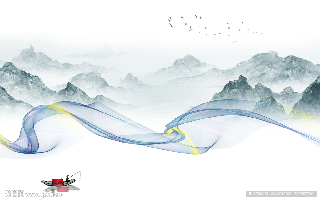 意境轻奢新山水画 TIF分层