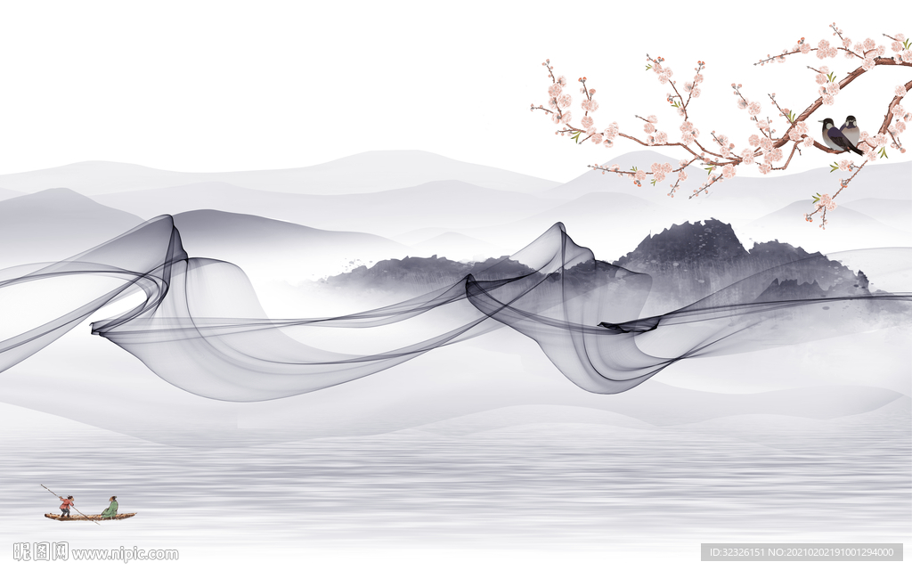 花鸟 新款山水画 TIF分层