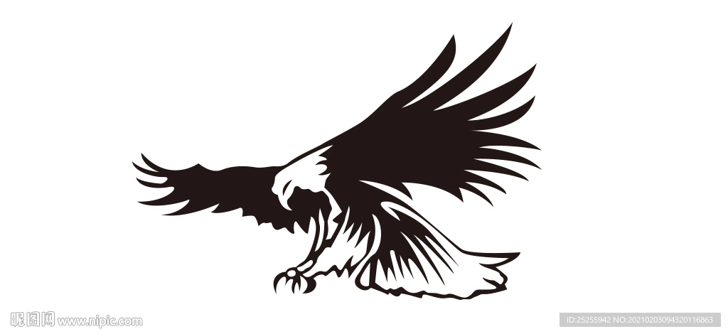 雄鹰展翅美国鹰矢量图图腾