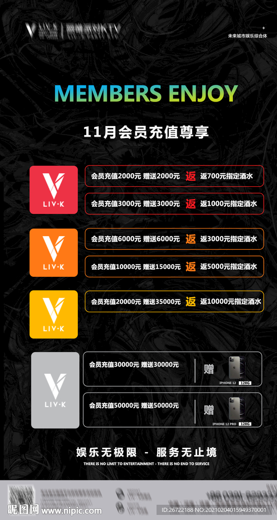 酒吧充值活动海报