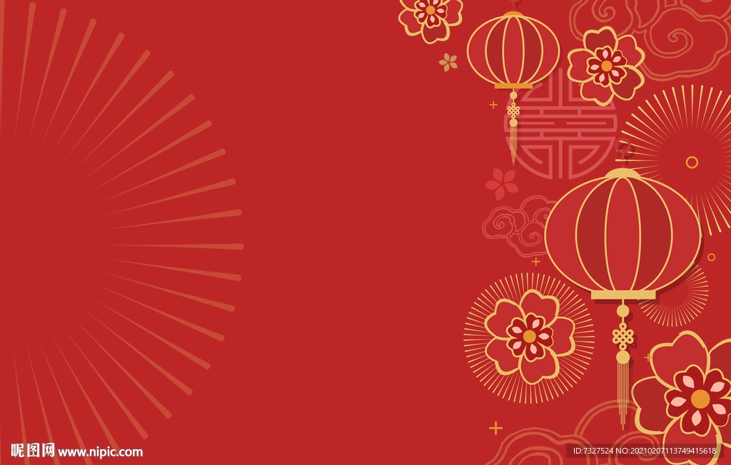 2021牛年春节新年矢量背景