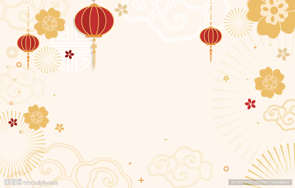 2021新年牛年春节矢量背景