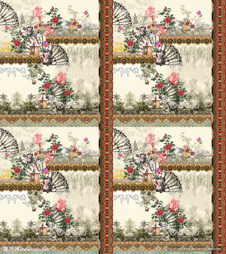 大牌 花朵 方巾