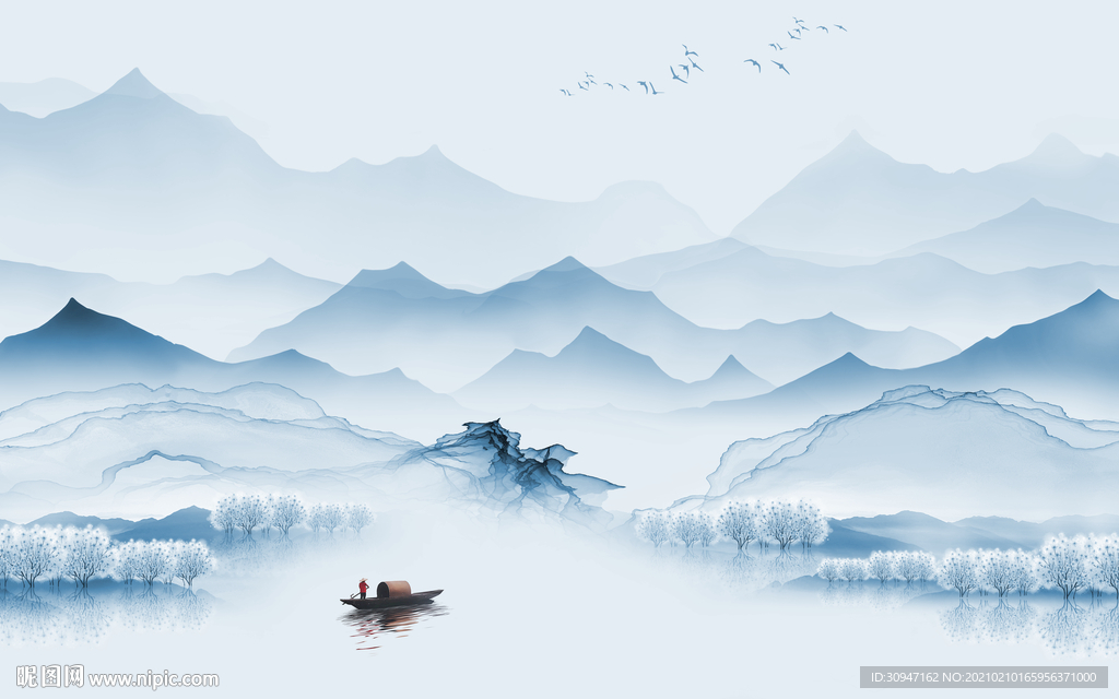 最新 高端意境山水 TIF分层