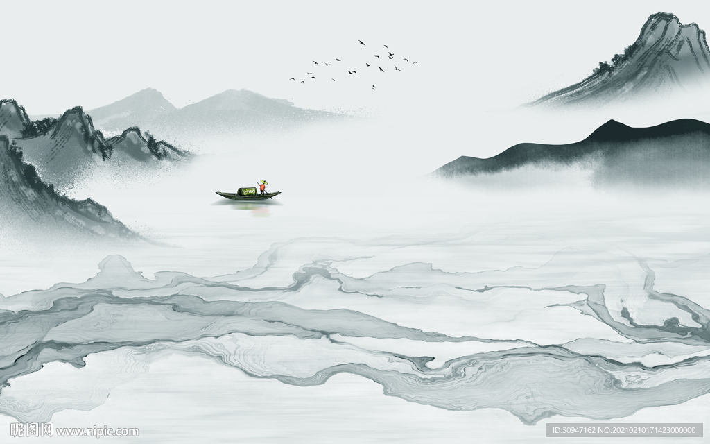 爆款古风意境山水 TIF分层