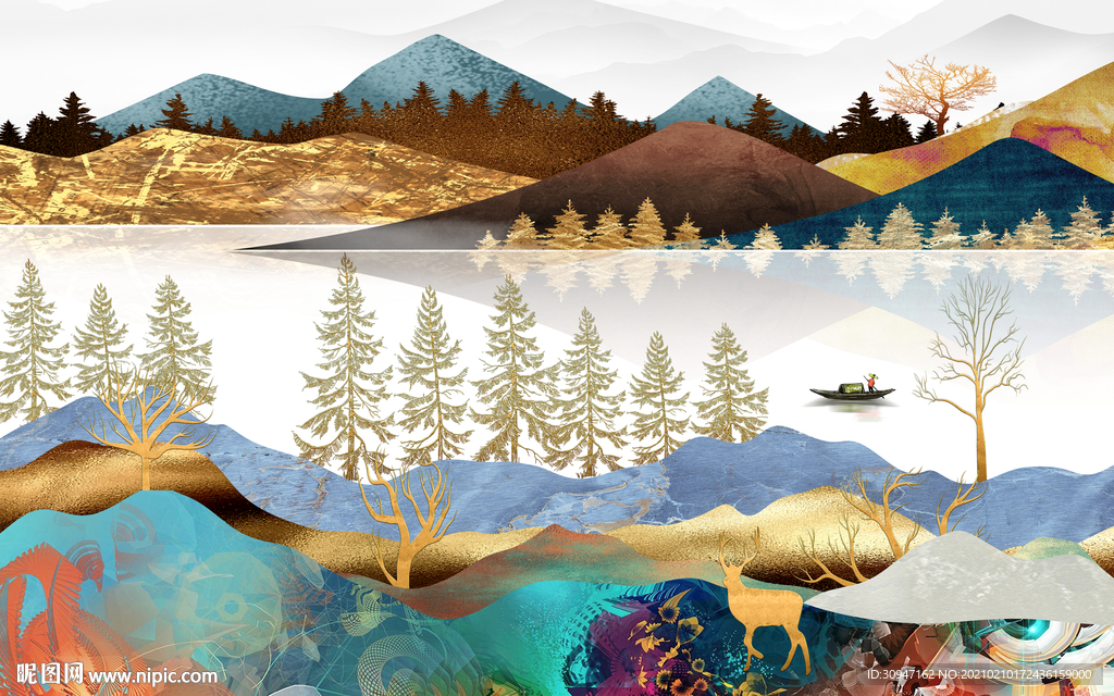 简约高端意境山水 TIF分层