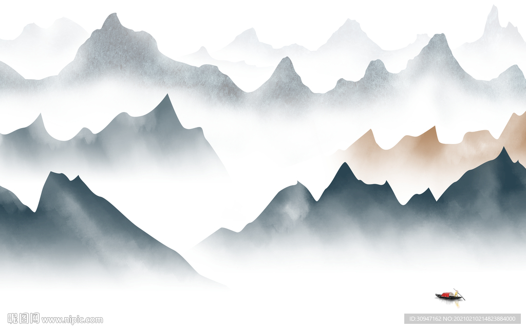 高档古风意境山水 TIF分层