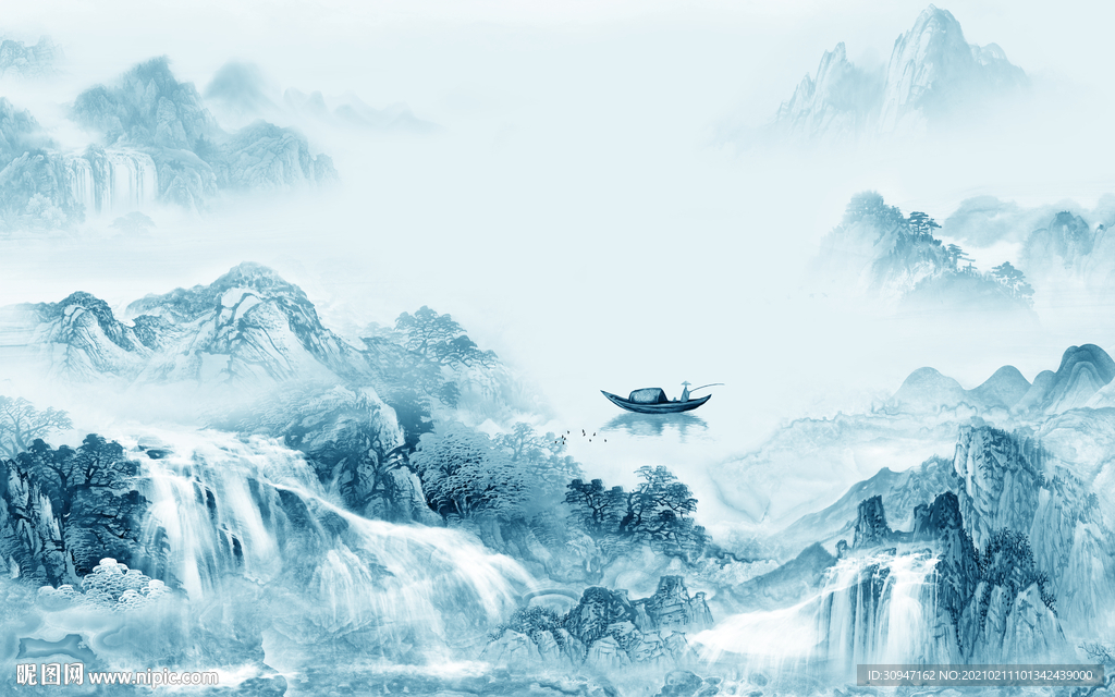 别墅 简约意境山水 TIF分层