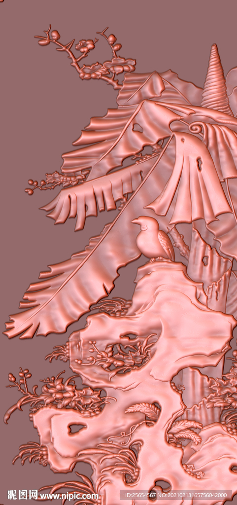 山石花鸟铜雕玄关