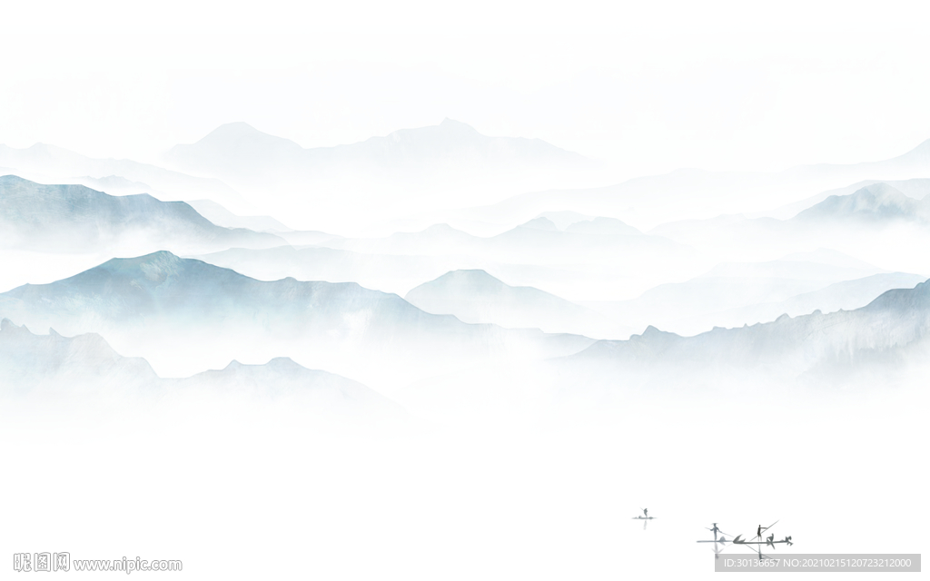 新款高档意境山水 tif分层